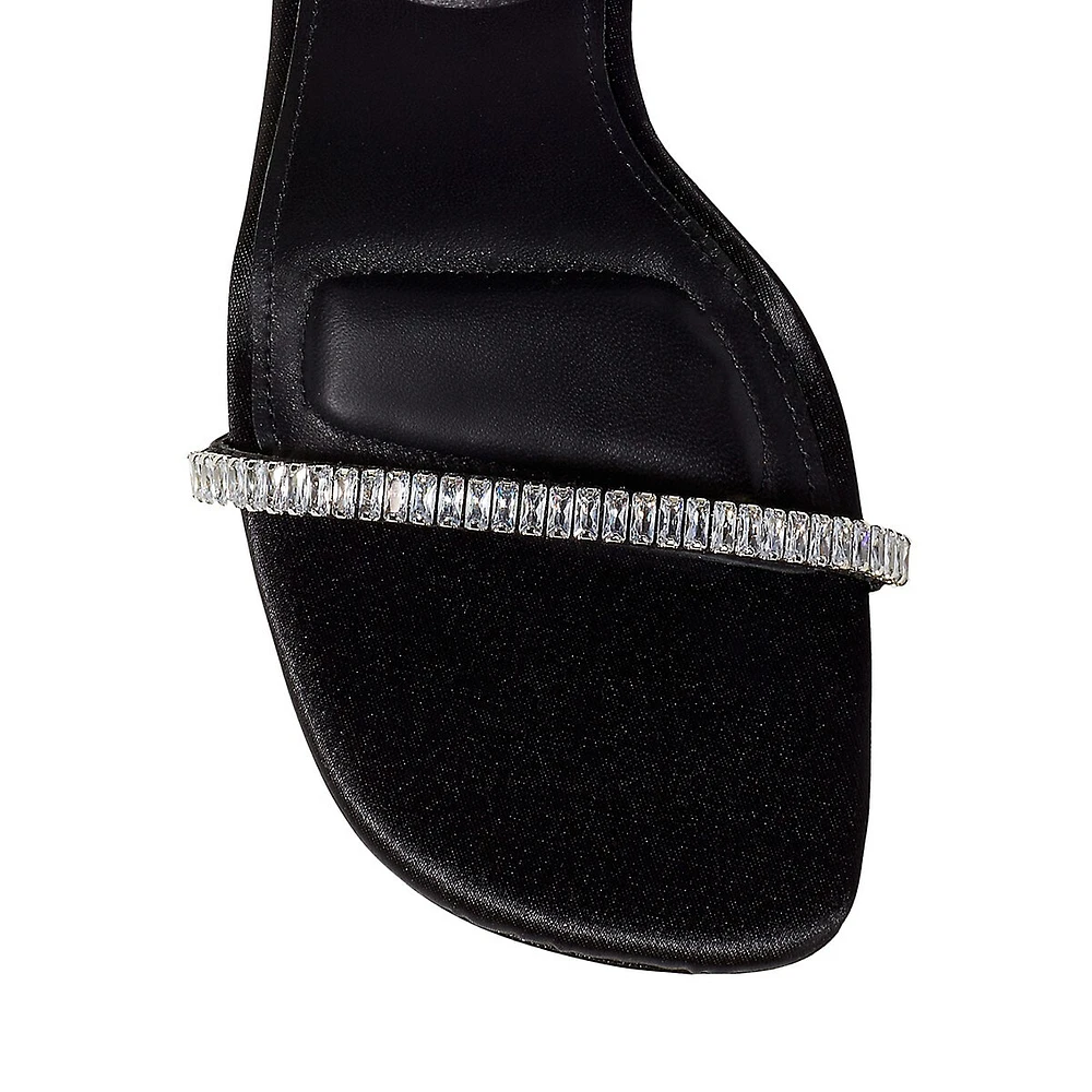 Luxon Crystal Heeled Ankle-Strap Sandals