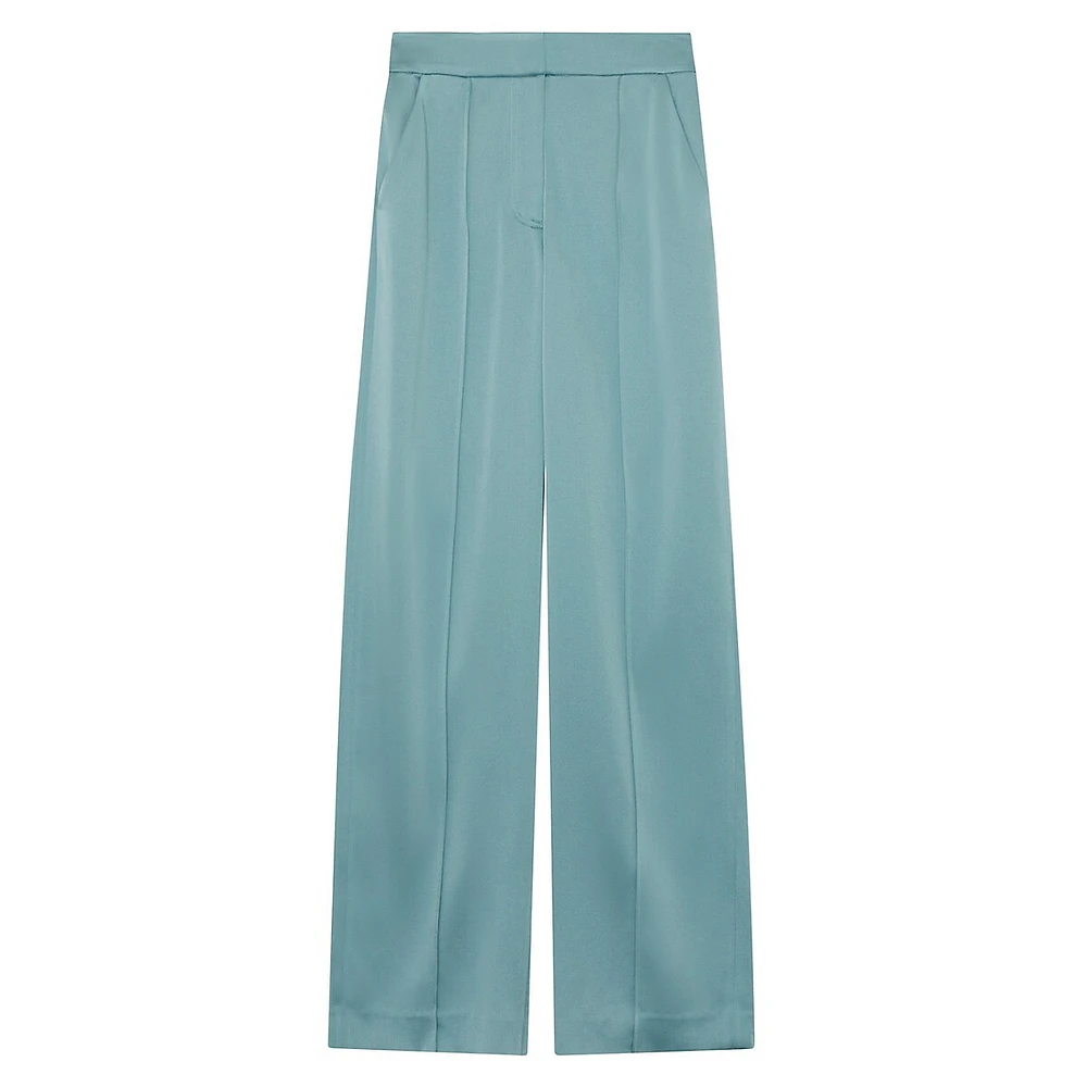 Kyra Satin-Crepe Wide-Leg Pants