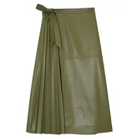 Mar Pleated Midi Split Skirt