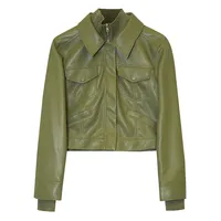 Becka Vegan Leather Aviator-Style Jacket