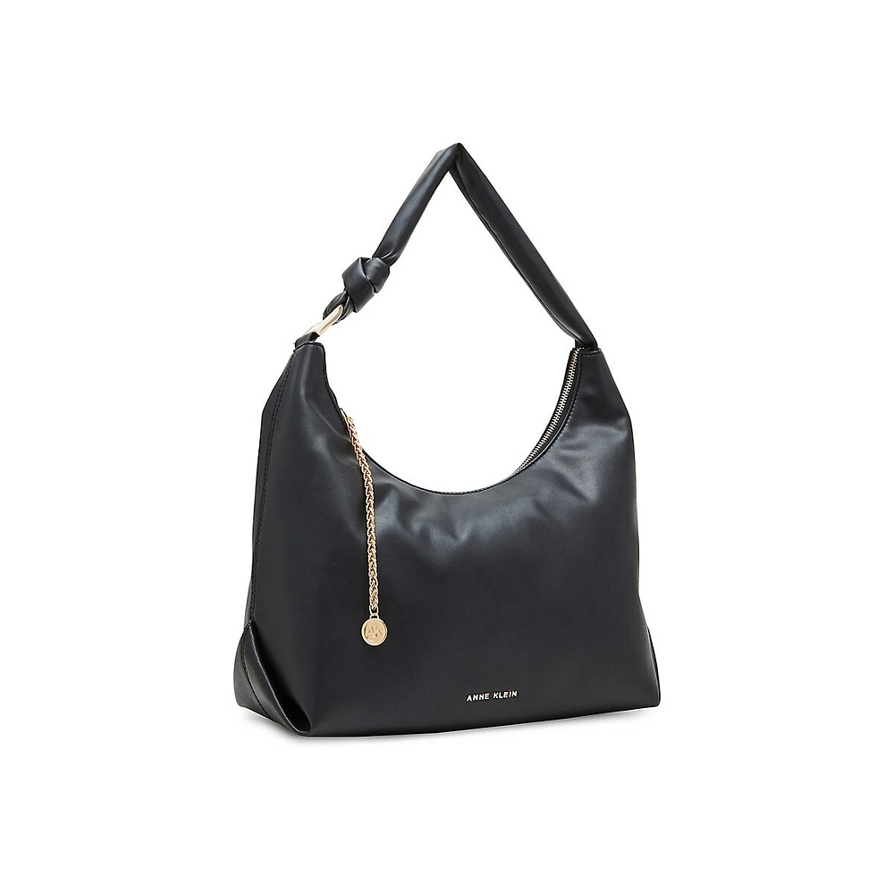 Knotted Tassel-Zip Hobo Bag