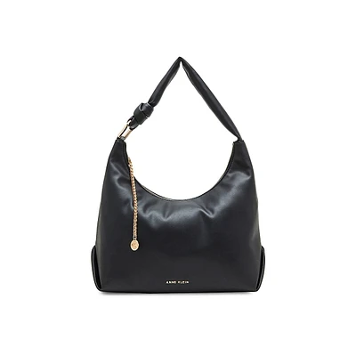 Knotted Tassel-Zip Hobo Bag