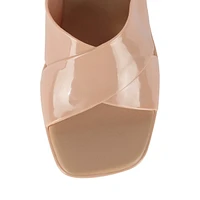 Bubblegum Glossy Cross-Strap Sandals