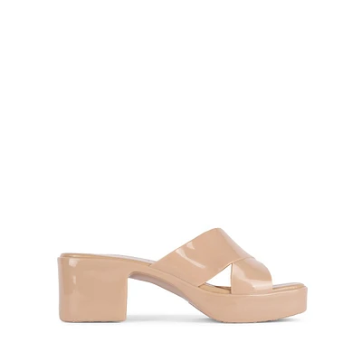 Bubblegum Glossy Cross-Strap Sandals