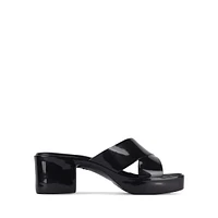 Bubblegum Glossy Cross-Strap Sandals