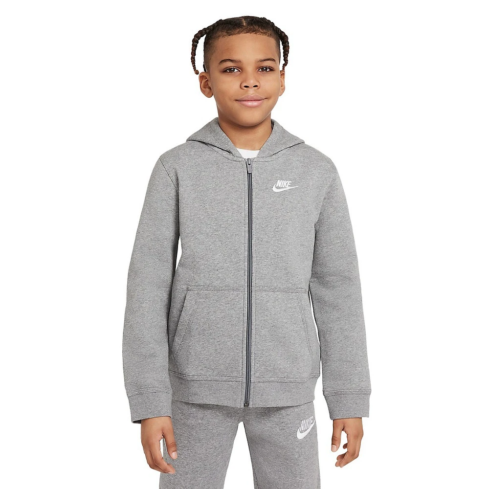 Boy's Sportswear Club Front-Zip Hoodie