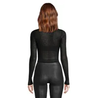 Rib Gauze Mockneck Top