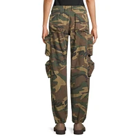 Low-Rise Wide-Leg Cargo Pants