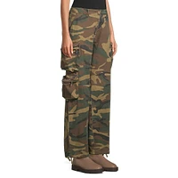 Low-Rise Wide-Leg Cargo Pants