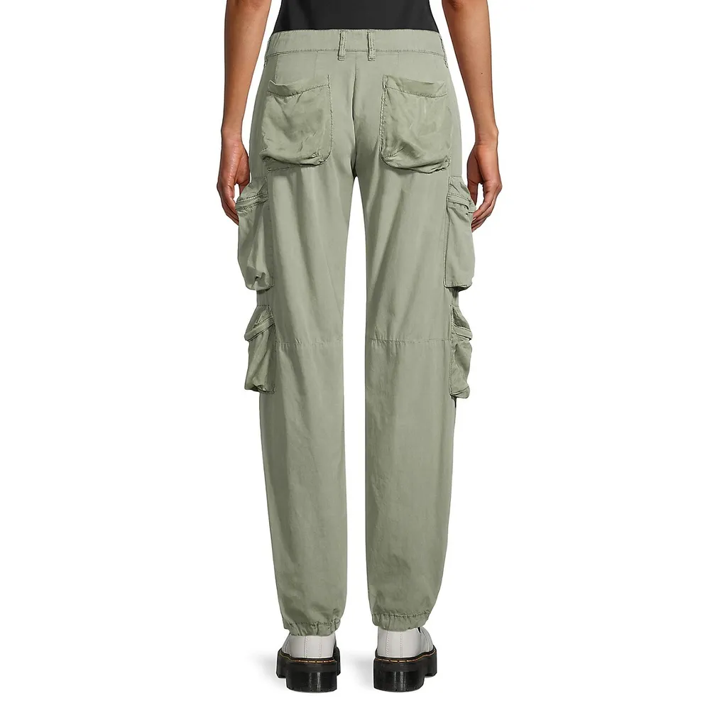 Low-Rise Wide-Leg Cargo Pants