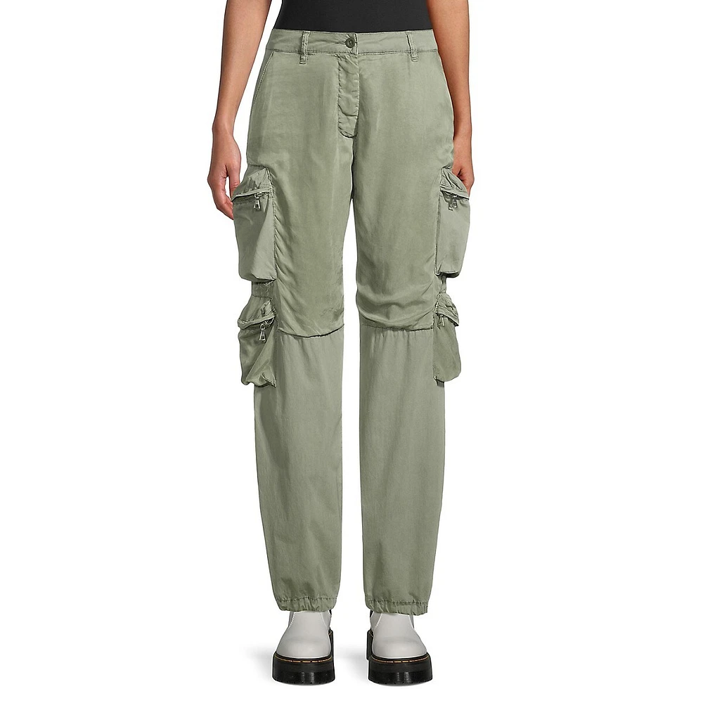 Low Rise Wide-Leg Cargo Pants