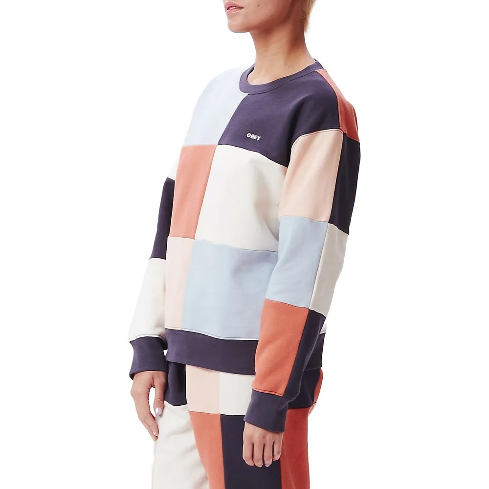 Lockdown Embroidered Colourblock Sweatshirt