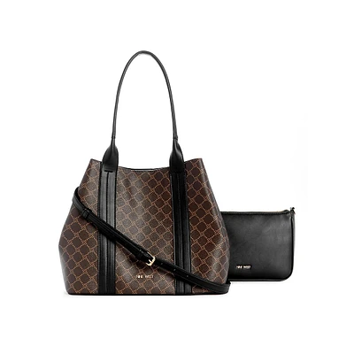 Kyndall Lattice Logo-Print Trap Tote With Pouch