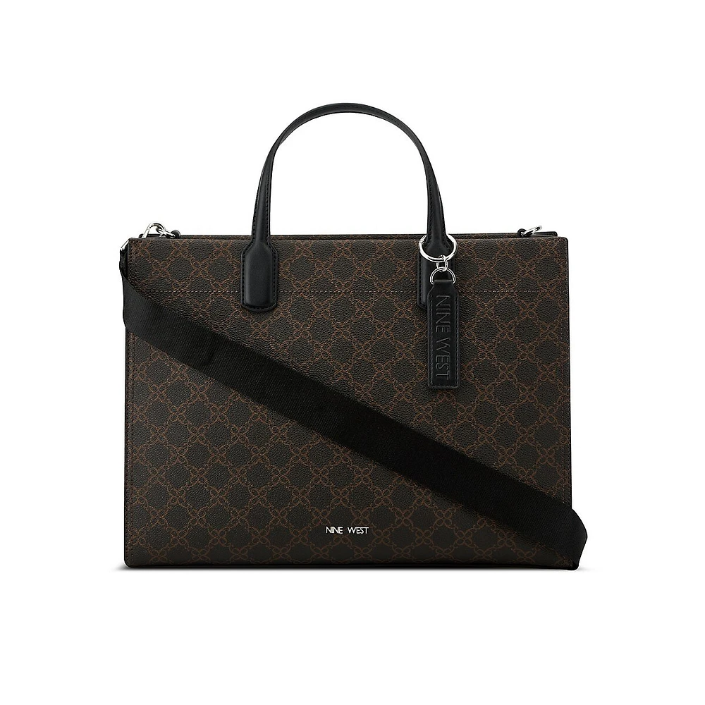 Sariah Lattice Logo-Print Laptop Tote