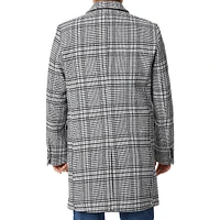 Checked Notch-Collar Coat