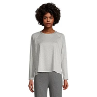 Crewneck Raglan-Sleeve High-Low Top