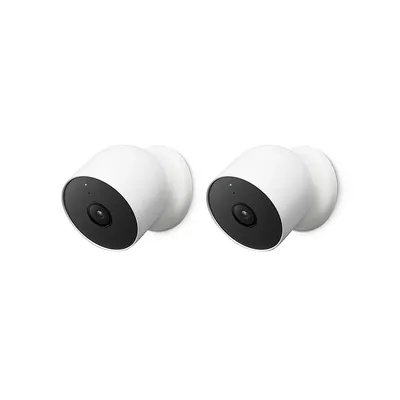 Nest Battery-Operated Cam Indoor/Outdoor 2-Pack in White
