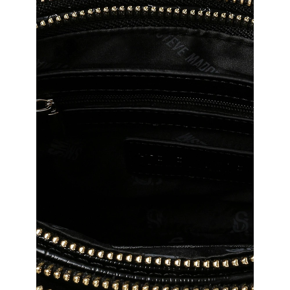 Bsnake Embossed Chain-Strap Crossbody Bag