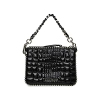 Bramie Embossed Studded Crossbody Bag