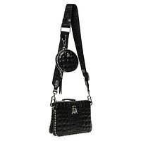 Bramie Embossed Studded Crossbody Bag