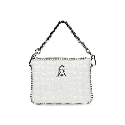 Bramie Embossed Studded Crossbody Bag