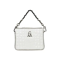 Bramie Embossed Studded Crossbody Bag