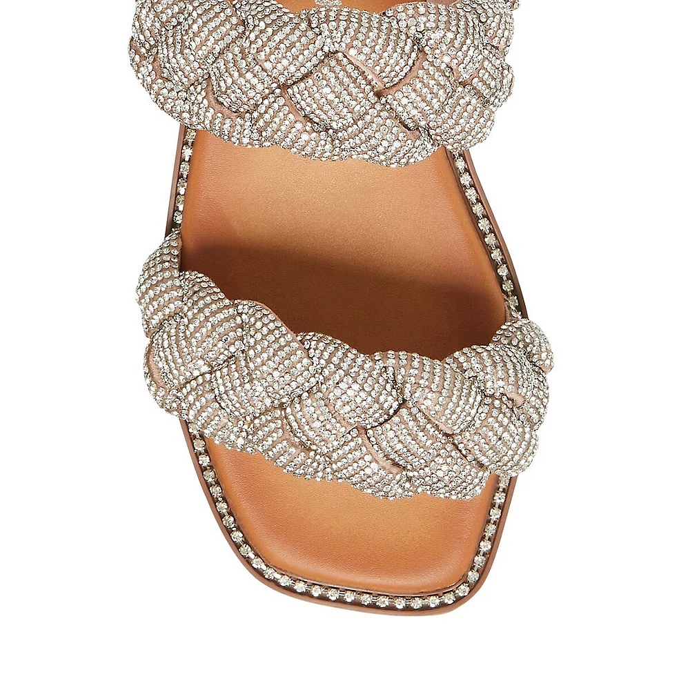 Parkk Glitz Braided Strap Flat Sandals