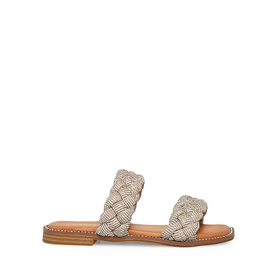 Parkk Glitz Braided Strap Flat Sandals