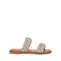 Parkk Glitz Braided Strap Flat Sandals
