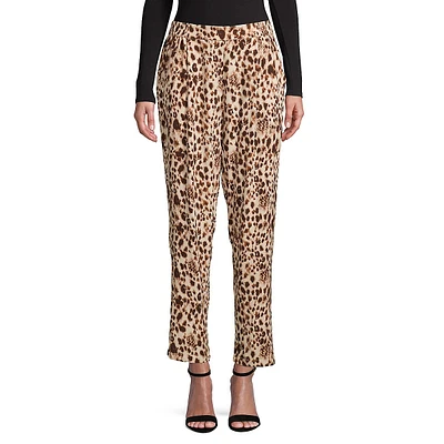 Cheetah-Print Pull-On Pants