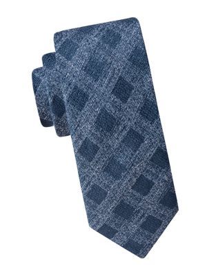 Textured Plaid Linen & Silk-Blend Tie