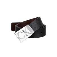 Boy's Reversible Monogram Plaque Belt