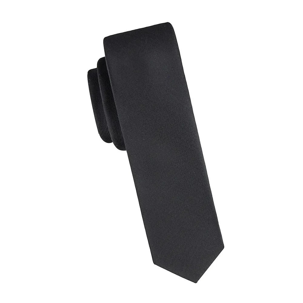 Textured Silk-Blend Slim-Cut Tie