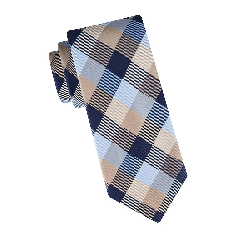 Buffalo Tartan Checked Silk-Blend Tie