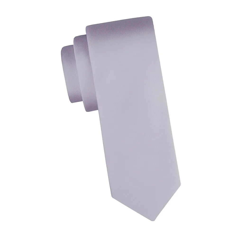 Solid Silk-Blend Slim Tie