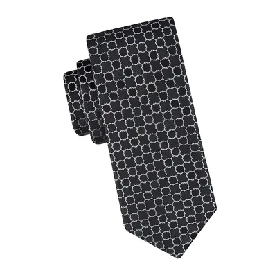 Hex Dot Medallion Silk Regular Tie