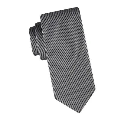 Rib Stripe Silk Regular Tie