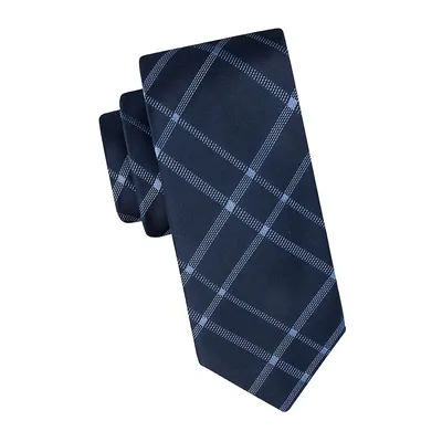 Plaid Silk Regular Tie