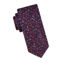 Botanical-Print Silk-Blend Regular Tie