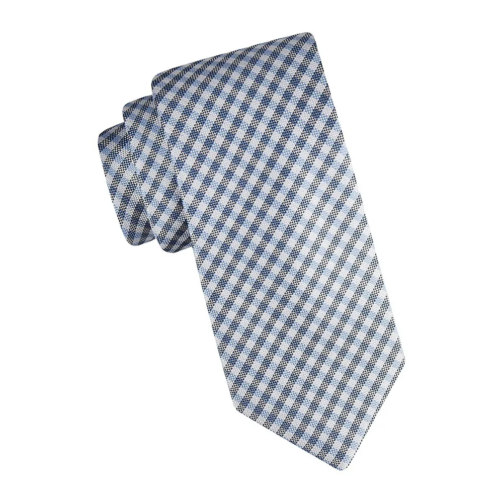 Oxford Gingham Silk-Blend Regular Tie