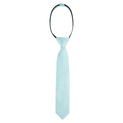 Cravate zippée à pois pour garçon et petit