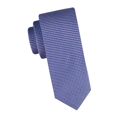 Cravate en mélange de soie coupe classique à motif géométrique moderne