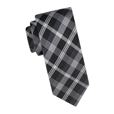 Plaid Silk-Blend Regular-Cut Tie