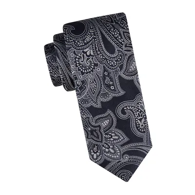 Paisley-Print Slik-Blend Regular-Cut Tie