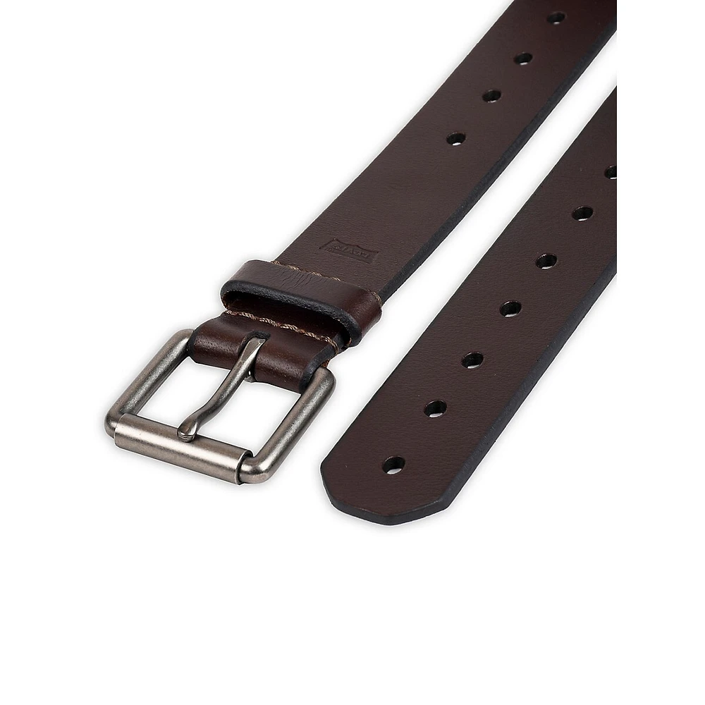 Men's Perforated Fully-Adjustable Leather Belt