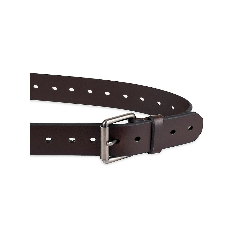 Men's Perforated Fully-Adjustable Leather Belt