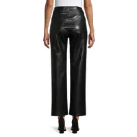 Recycled-Leather Blend 90s Straight-Leg Pants