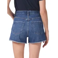 Dee High-Rise Rolled-Hem Denim Shorts