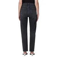 Metal High Rise Stovepipe Jeans