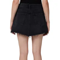 Beguile Parker Angled-Hem Denim Skirt
